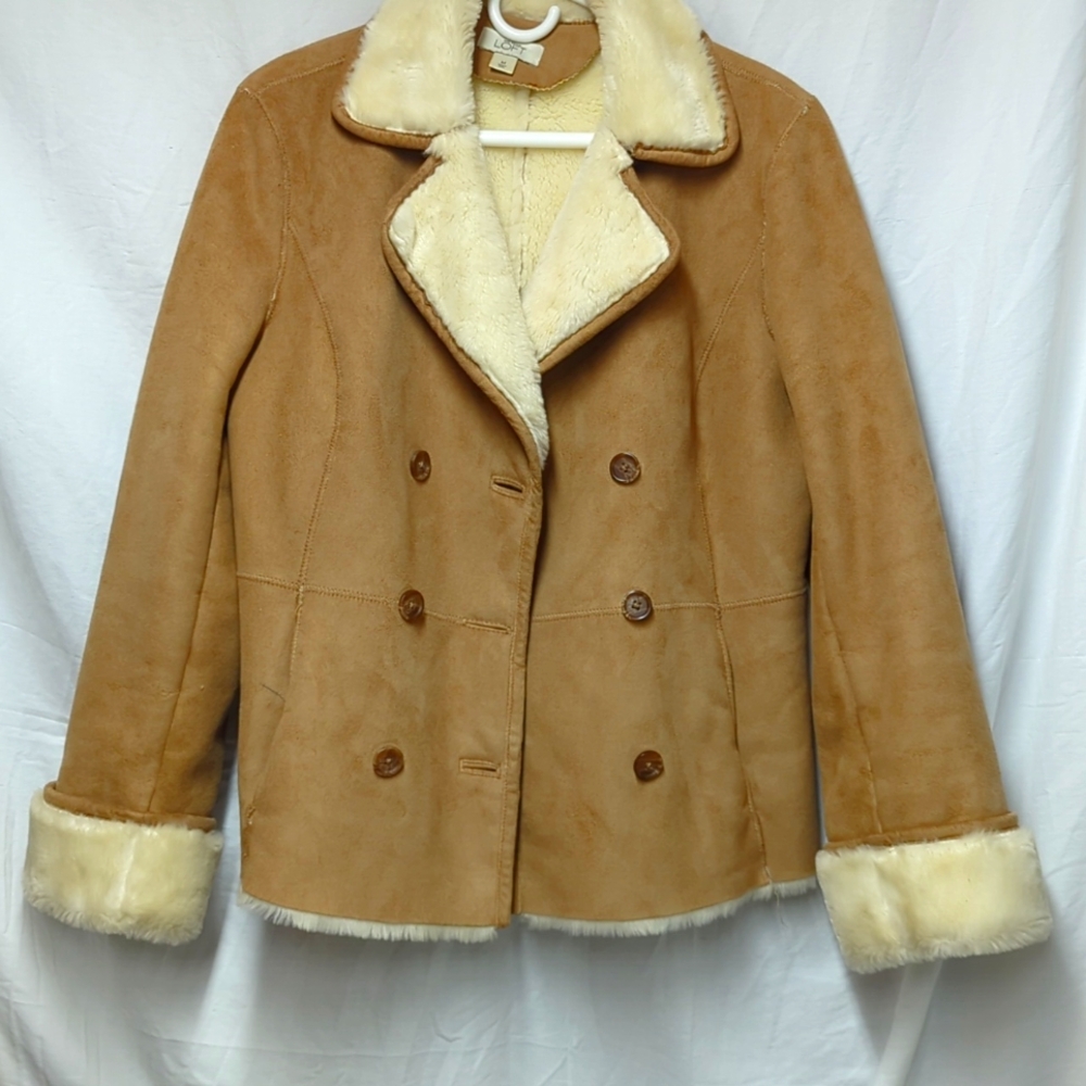 Ann Taylor Loft Faux Sue Jacket Coat - Size medium